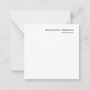 Traditional Clean Plain White Minimalist Note Card