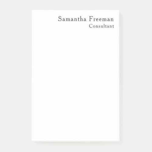 Traditional Clean Plain White Minimalist Post-it Notes