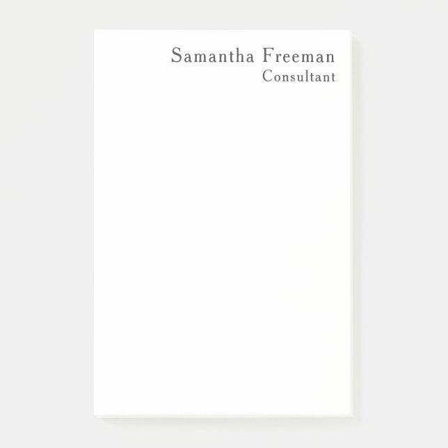 Traditional Clean Plain White Minimalist Post-it Notes (Front)