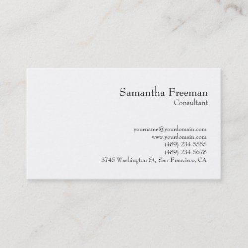 Traditional Clear Black White Minimalist Business Card