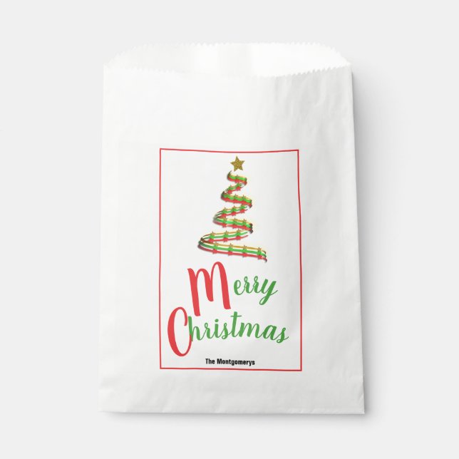 Traditional Color Abstract Christmas Tree Favor Bag (Front)