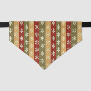 traditional colored Christmas snowflake striped Pet Bandana Collar
