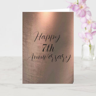 Traditional Copper 7th Anniversary Card