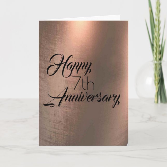 Traditional Copper 7th Anniversary Card (Front)