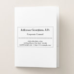 [ Thumbnail: Traditional Corporate Counsel Pocket Folder ]