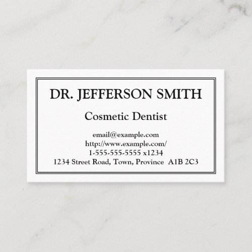 Traditional Cosmetic Dentist Business Card