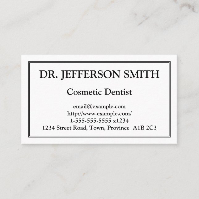 Traditional Cosmetic Dentist Business Card (Front)