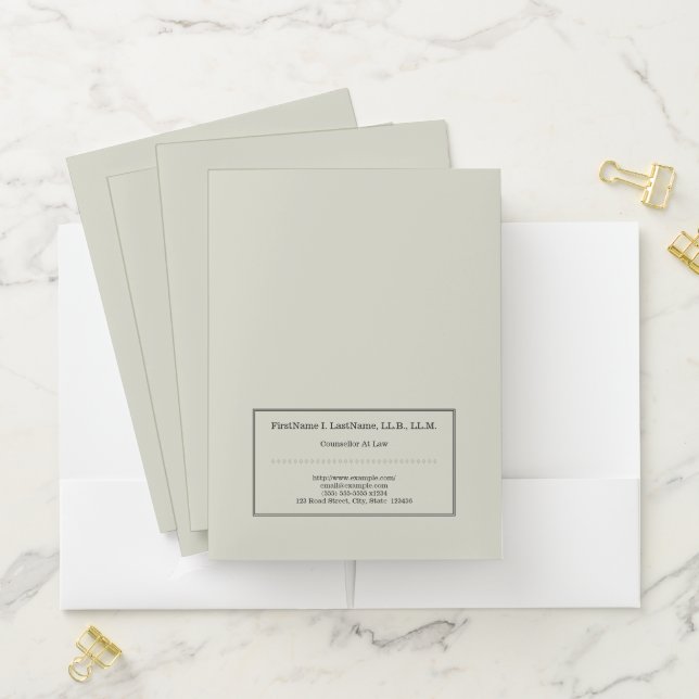 Traditional Counsellor At Law Pocket Folder (In Situ)