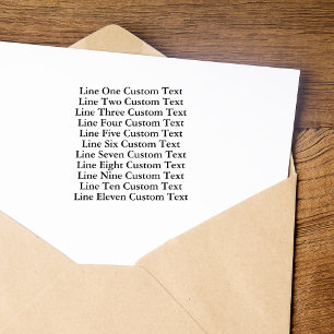 Traditional Custom Business 11 Lines of Serif Text Self-inking Stamp