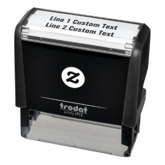 Traditional Custom Business 2 Lines of Serif Text  Self-inking Stamp