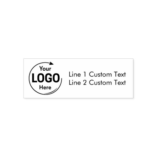 Traditional Custom Business 2 Lines with Logo Self-inking Stamp