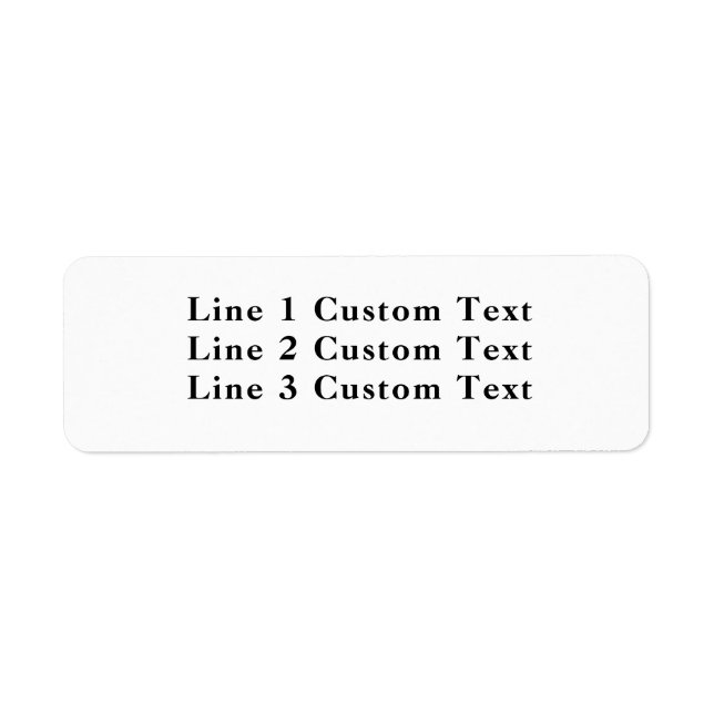 Traditional Custom Business 3 Lines of Serif Text Label (Front)