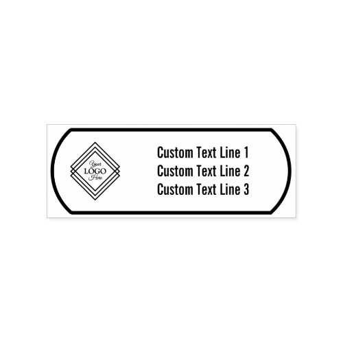Traditional Custom Business 3 Lines of Serif Text Rubber Stamp