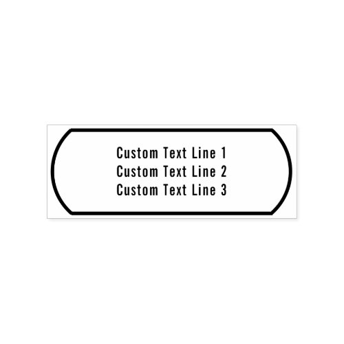 Traditional Custom Business 3 Lines of Serif Text  Rubber Stamp