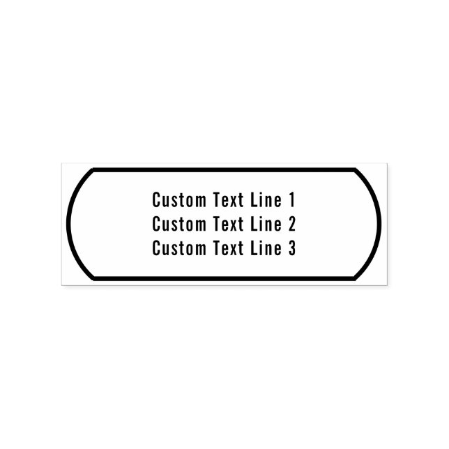 Traditional Custom Business 3 Lines of Serif Text  Rubber Stamp (Imprint)