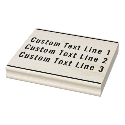 Traditional Custom Business 3 Lines of Serif Text  Rubber Stamp