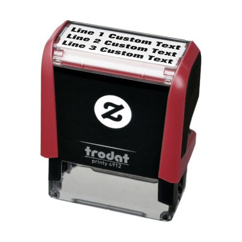 Traditional Custom Business 3 Lines of Serif Text Self_inking Stamp