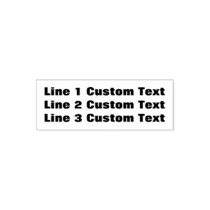 Traditional Custom Business 3 Lines of Serif Text Self-inking Stamp