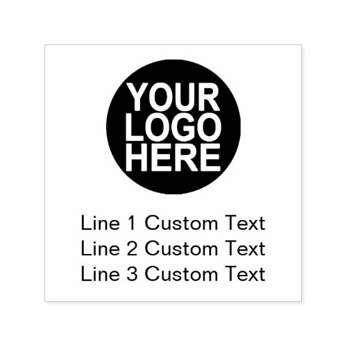 Traditional Custom Business 3 Lines With Logo Self_inking Stamp