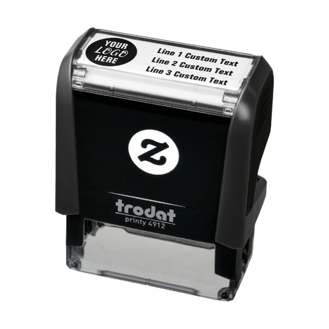 Traditional Custom Business 3 Lines With Logo Self-inking Stamp (Product)