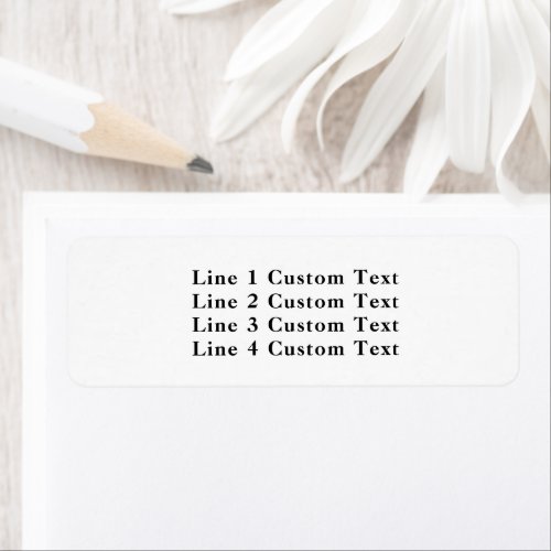 Traditional Custom Business 4 Lines of Serif Text Label