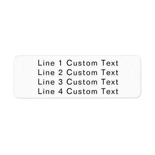 Traditional Custom Business 4 Lines of Serif Text Label