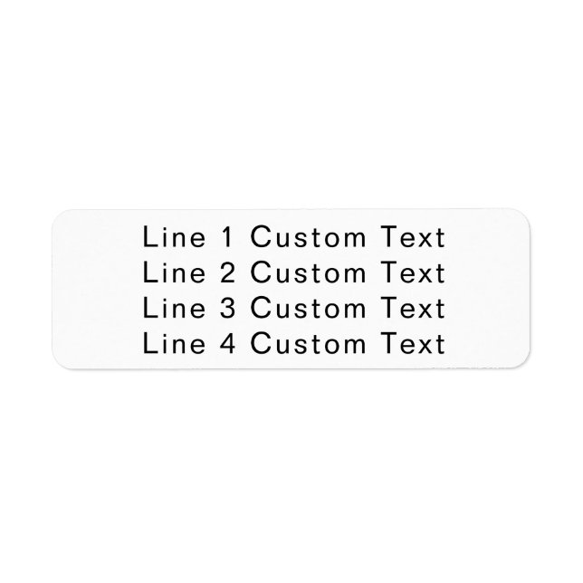 Traditional Custom Business 4 Lines of Serif Text Label (Front)