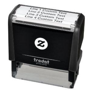 Traditional Custom Business 4 Lines of Serif Text Self-inking Stamp