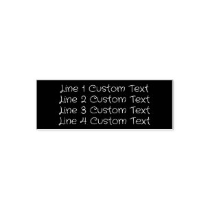 Traditional Custom Business 4 Lines of Serif Text Self-inking Stamp