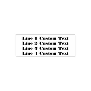Traditional Custom Business 4 Lines of Serif Text Self-inking Stamp