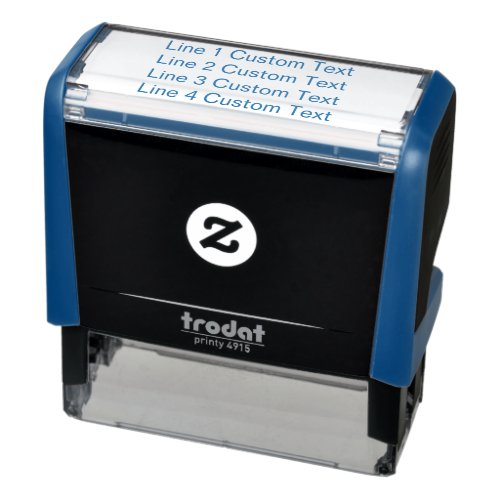 Traditional Custom Business 4 Lines of Serif Text Self_inking Stamp