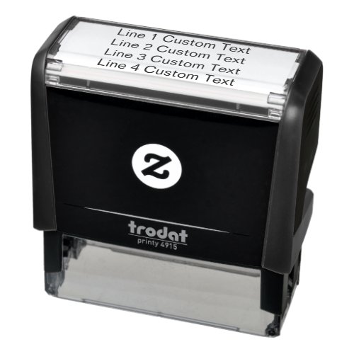 Traditional Custom Business 4 Lines of Serif Text Self_inking Stamp