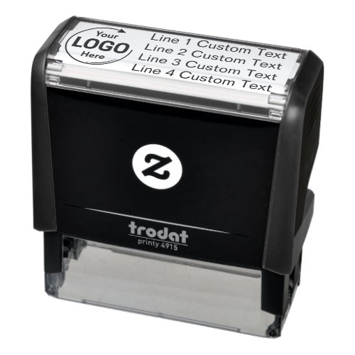 Traditional Custom Business 4 Lines With Logo Self-inking Stamp