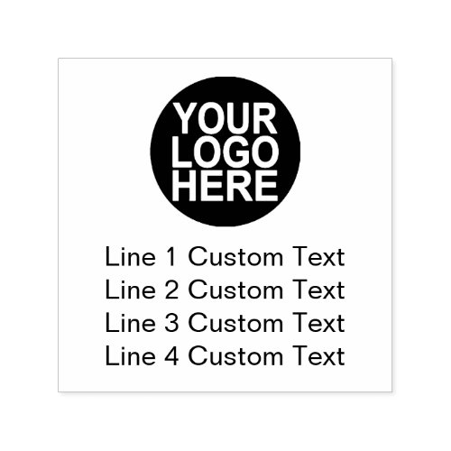Traditional Custom Business 4 Lines With Logo Self_inking Stamp