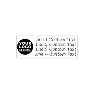 Traditional Custom Business 4 Lines with Logo Self-inking Stamp