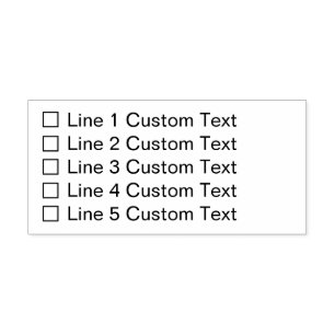 Traditional Custom Business 5 Lines Checkbox  Self-inking Stamp