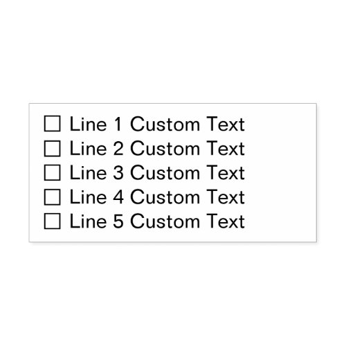 Traditional Custom Business 5 Lines Checkbox  Self_inking Stamp