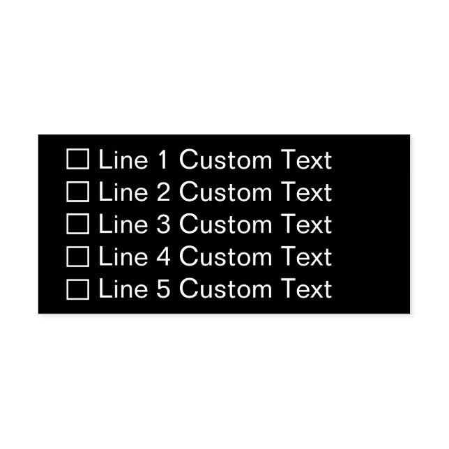 Traditional Custom Business 5 Lines Checkbox Self-inking Stamp (Design)