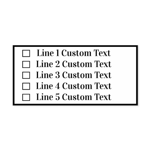 Traditional Custom Business 5 Lines Checkbox Self-inking Stamp