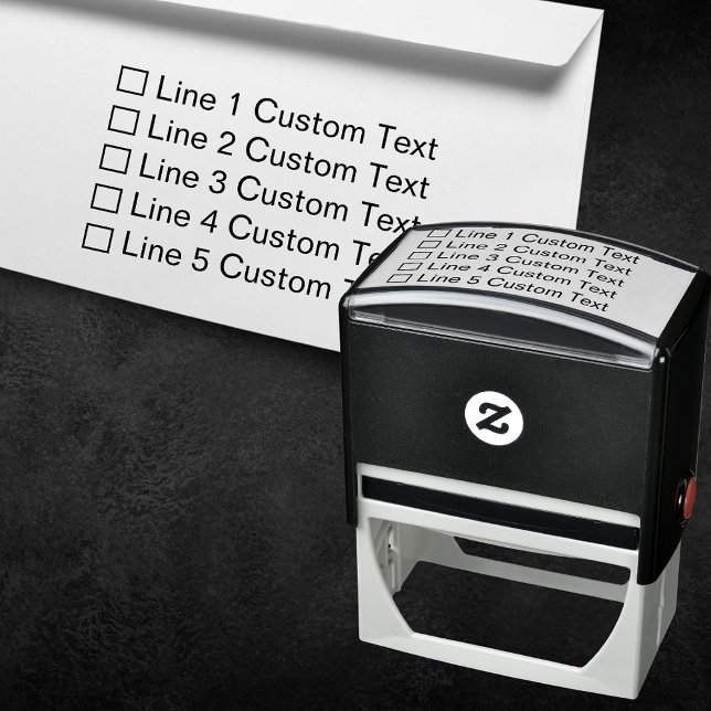 Traditional Custom Business 5 Lines Checkbox Self-inking Stamp (Creator Uploaded)