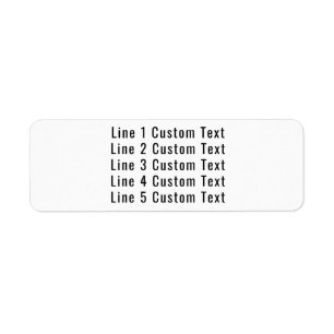 Traditional Custom Business 5 Lines of Serif Text Label