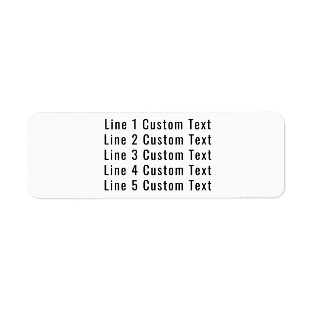 Traditional Custom Business 5 Lines of Serif Text Label (Front)