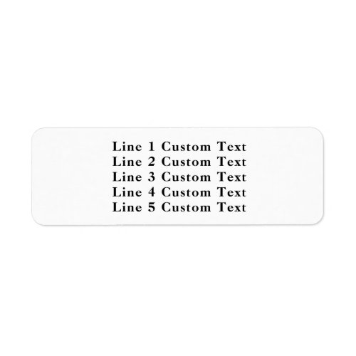 Traditional Custom Business 5 Lines of Serif Text Label