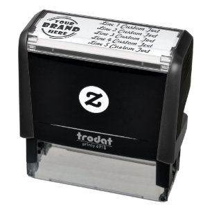 Traditional Custom Business 5 Lines of Serif Text Self-inking Stamp