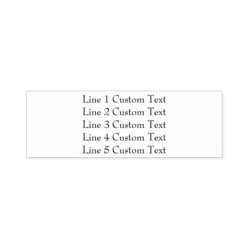 Traditional Custom Business 5 Lines of Serif Text Self_inking Stamp