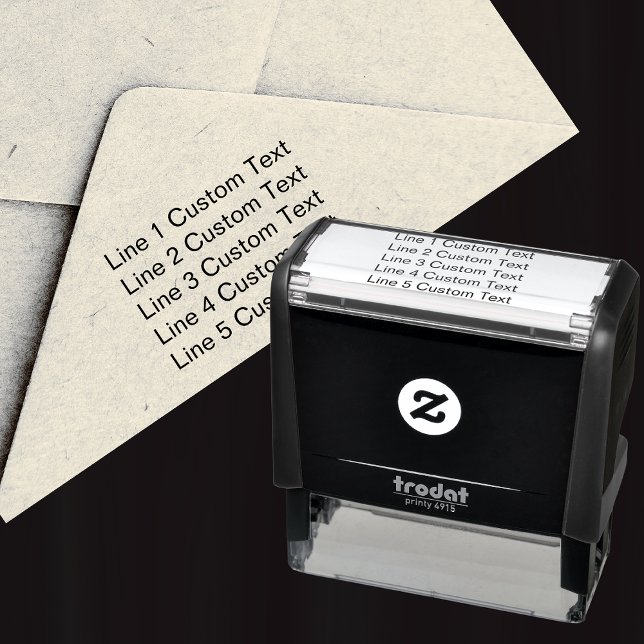 Traditional Custom Business 5 Lines of Serif Text Self-inking Stamp (Creator Uploaded)