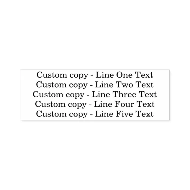 Traditional Custom Business 5 Lines Of Serif Text Self-inking Stamp ...