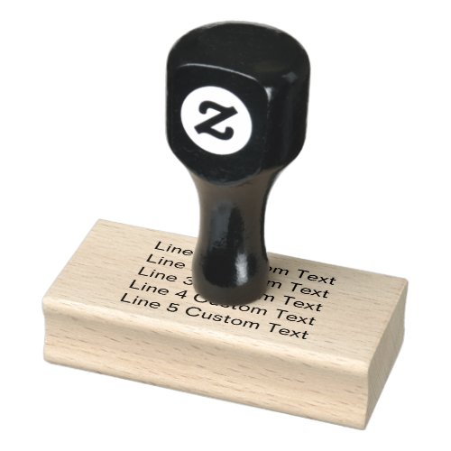Traditional Custom Business 5 Lines Text Wood Rubber Stamp