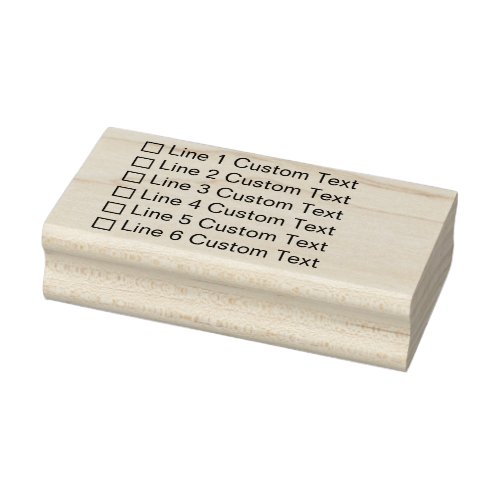 Traditional Custom Business 6 Lines Checkbox Rubber Stamp
