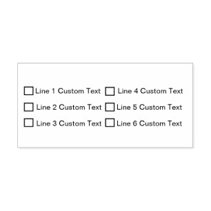 Traditional Custom Business 6 Lines Checkbox Self-inking Stamp